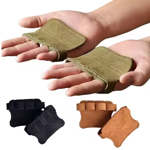 Leather Weight Lifting Training Gloves Palm Protection Women Men Fitness Sports Gymnastics Grips Pul