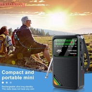 LIXINXING Battery Operated Radio, Type-C Rechargeable HD Display Screen FM AM SW Radio, Portable Mul