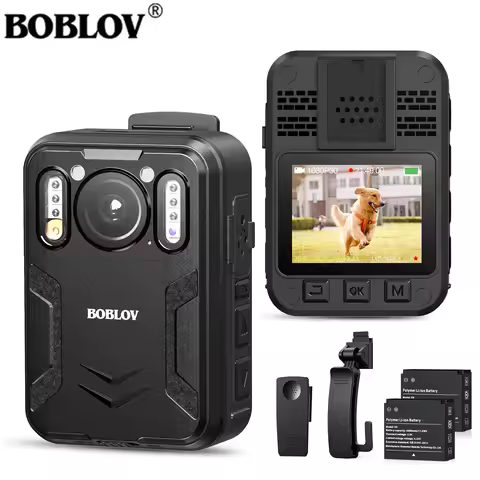 BOBLOV B4K2 128G 4K Small Body Camera GPS Police Cam Two 3000mAh Batteries 16H Recording Mini Camcor