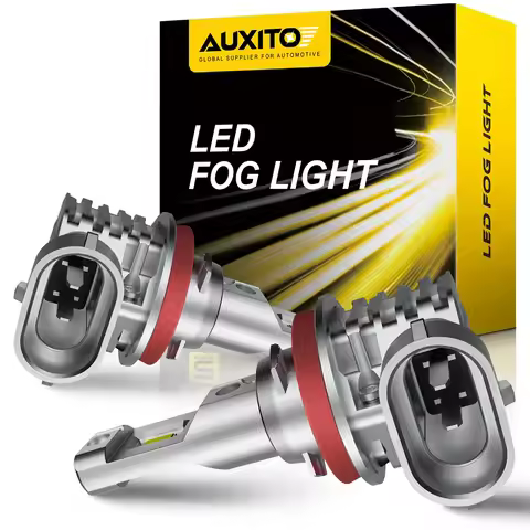 AUXITO 2Pcs H8 LED Canbus Fog Light H10 9005 HB3 9006 HB4 H11 Headlight Bulbs 6500K White No Fan for