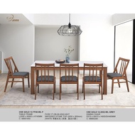 1+ 8 Seater Square Design Wood Dining Set Kayu High Quality Turkey Fabric Chair / Dining Table / Din