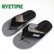 RYETIME Islander Mens Grey/Black Authentic and Original colored rubber slippers (Makapal)