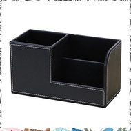 Leather Desk Organizer,Office Supplies Holder Desktop Stationery Storage Box for Business Card, Pen,