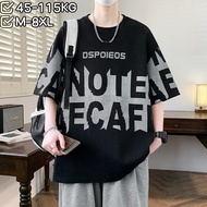 [Wear 45-115kg] M-8XL Summer Trendy Large Size Quick-Drying Stretch Ice Silk Short-Sleeved T-Shirt M