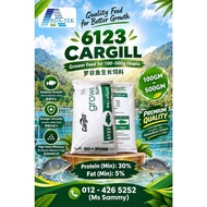 [Tilapia] Cargill 6123 x 20Kg - [4mm - 5mm] - Grower fish stage above 100gm - 500gm - Protein 30% - 