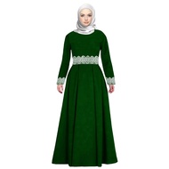 Terkini Feysen Jubah Wanita Perempuan  Abaya Dress Top Pleated Putih Lace Design – Era Atia
