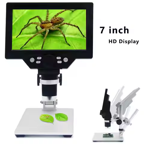 G1200 Continuous Zoom Electronic Digital Microscope 7 inch 2K LCD Display Portable Multi-Angle Camer