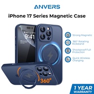 Anvers Magnetic Stand Case for iPhone 16/15 Pro Max, Shockproof Matte Ring Holder Phone Cover