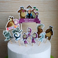 Topper Marsha Custom Foto untuk Hiasan Kue / Cake Ulang Tahun / Ultah Anak Karakter (and the bear)
