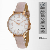 jam tangan fashion wanita Fossil ladies Jacqueline analog strap kulit White Dial Beige Leather water resistant casual elegant mewah original ES4303