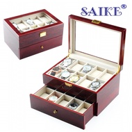 Ready Stock Wholesale Spray Paint Watch Box Double Layer Spray Paint Watch Box Piano Paint Watch Box
