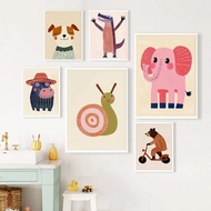 Eclectic Kids Room Art Bundle Maximalist Gallery Wall Prints Modern Animal Abstract Canvas Painting 