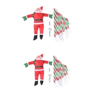 [tenlzsp0bc] Christmas Decorations Lights Hanging Ornament 9.8ft Novelty Santa Claus Ladder Decorati