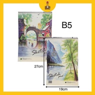5 Books Sketch Pad A4 \ B4 \ B5  Buku Lukisan Drawing Book (5 Books | 15 Sheets | 135gsm)