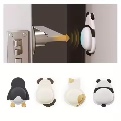 2/4PCS Adorable Pet Door Stopper 3D Dog Cat Penguin Panda Anti Collision Self Adhesive Bumper for Do