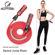 Outtobe Jump Rope Workout Skipping Rope Tangle-Free with Ball Bearings Jump Rope Memory Foam Handles with Adjustable Cotton Rope