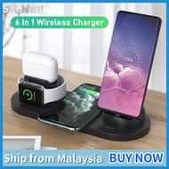 WS5 Wireless Charger 6 in 1 Fast Wireless Charging Station 10W Wireless Charger Pad Apple Watch Char