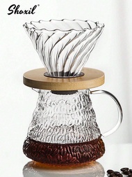 1pc 20oz/600ml Pour Over Coffee Maker, V60 Coffee Tool, Coffee Dripper, Glass Water Bottle, Glass Po