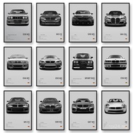 G80 M3C E39 M5 Car Canvas Wall Art Print Poster M5 CS G87 M2 Sports Car Decorative ,No Frame Canvas 