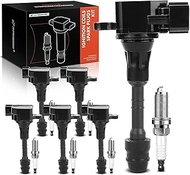 A-Premium Set of 6 Ignition Coil Pack and Iridium Spark Plugs Compatible with Infiniti G35 2003-2007