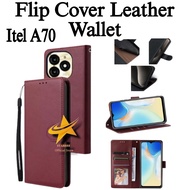 Itel A70 Leather Wallet Leather Flip Cover