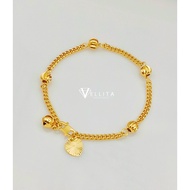 [VJ]Cop916 Bracelet <1B1> “Design Beads” Adults/Kids 999.9 Gold Plated 13cm-20cm [Rantai Tangan Boba