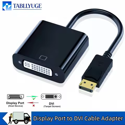 Display Port to DVI Cable Adapter Display Port DP to DVI Video Adapter Converter Cable for Laptop De