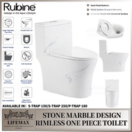 Z4  [Rubine z4 Stone]  Marble PN-105 Design Rimless One Piece Toilet [Rubine  Stone]  Z4