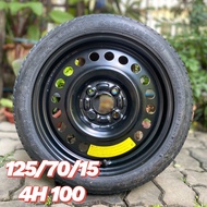 ล้ออะไหล่เก่าญี่ปุ่น 4 รู 100 ขนาดยาง 125/70/15 เหมาะสำหรับ Yaris Almera City หรือรถเก๋งที่มีล้อ 4รู