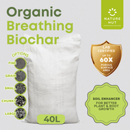 Nature Hut Organic Breathing Biochar (40L Pack) Soil Enhancer , Use Less Fertilizer