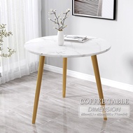 QB CJ0018K Coffee Table (70cm x 70cm x 71cm) Marble Strap Table Surface Living Room Simple Nordic Mu