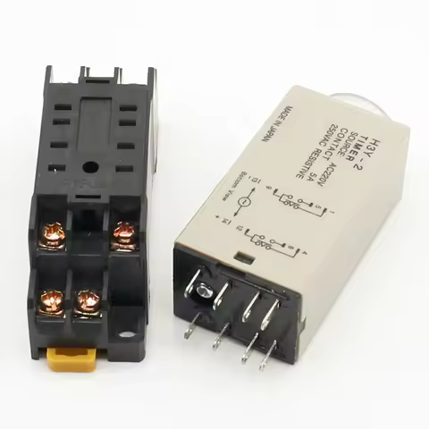 H3Y-2 AC220V Delay Timer with Base Socket Power-On Delay Rotary Knob DPDT 0-30Min Adjustable Timer R