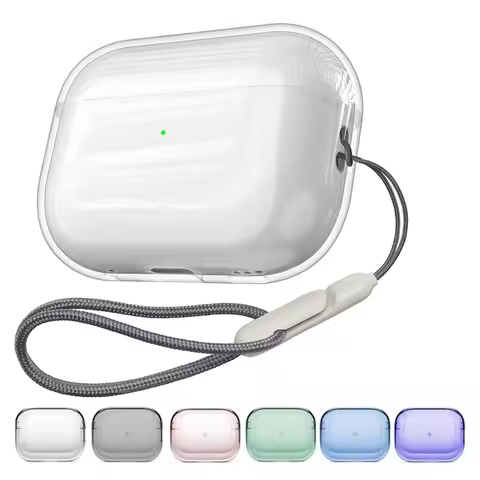 Clear Soft TPU Earphones Case With Lanyard For Airpods Pro 2nd Generation For Apple Air Pods Pro 2 H