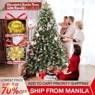 BAIERDI Christmas Tree 4FT/5FT/6FT/7FT Metal Stand Berry Pinecone Delicate Emulation Christmas Tree