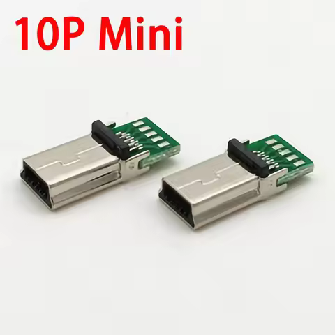 5 Mini USB 10-Pin Connector Charging Adapter with PC Board Mini USB 10-Pin Male Mini USB Plug Data C
