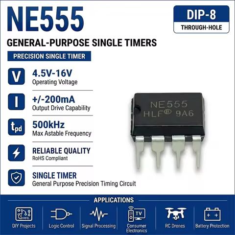 (25 Pcs) NE555P DIP-8 / NE555DR SOP-8 NE555 Precision Timer High Quality