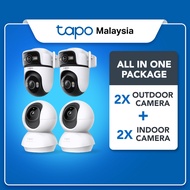 【Tapo CCTV Bundle】4 Cameras (2 Indoor C230 + 2 Outdoor C545D) Smart Home Security AI Detection