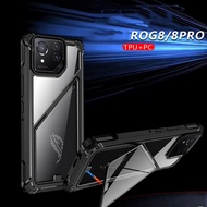 ROG Phone 8 Casing Case for ASUS ROG Phone 8 Pro ROG 8 Pro Magnetic Holder Transparent Shockproof Hard Mobile Phone Case Cover