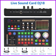 BM800 Microphone Sound Card DJ18 Live Sound Card Sound Control Unit with Built-in Effects Bluetooth 