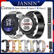 Jansin Stainless Steel Strap Coros Pace 2 smart watch Metal bracelet Coros Apex 42mm Replacement ban