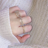 Korean Version Trendy Style Rhinestone Elastic Ring Set Ring Fashion Shiny Diamond Ring 25.9.9