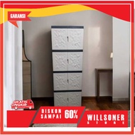 Plastic Wardrobe RATTAN Wardrobe 4 Layers