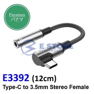 Panamax 12cm Type-C (L-Shape) to 3.5mm Stereo Aux Female Cable - E3392/12CM
