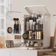 LC Makeup Box with Light & Mirror | Dustproof Cosmetic Organizer Storage Box | Kotak Mekap