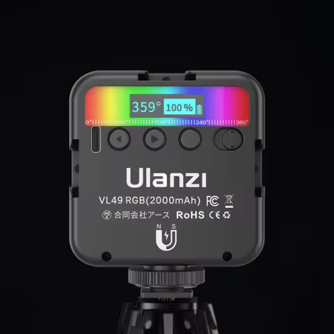 Ulanzi VL49 RGB Video Lights Mini LED Camera Light 2000mAh Rechargable LED Panel Lamp Photo Video Li