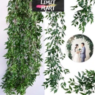 XZaddUseMix 1.7M Artificial Willow Wreath Silk Green Leaf / Fake Leaves Branches