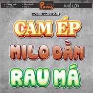 Waterproof Drink and Drink Letter Decal for decoration of milk tea shops, coffee shops, restaurants,