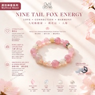 【OwniCrystos】FengShui Nine Tail Fox Love Wealth Natural crystal bracelet for woman Rose quartz Agate