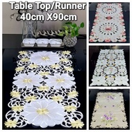 Table Top Runner Sulam 40cm x 90cm / Table Cloth Runner Embroidery 40cm x 90cm READY STOCK  #alas me