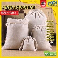 🇲🇾 Linen Burlap Canvas Drawstring Bag Uncang Bag